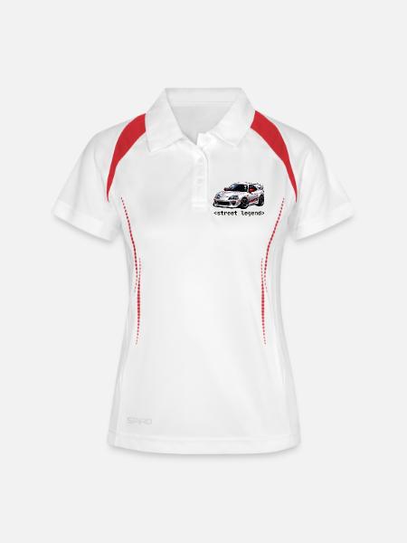 JDM Street Legende der 90er Jahre - Frauen Polo atmungsaktiv - Weiß/Navy