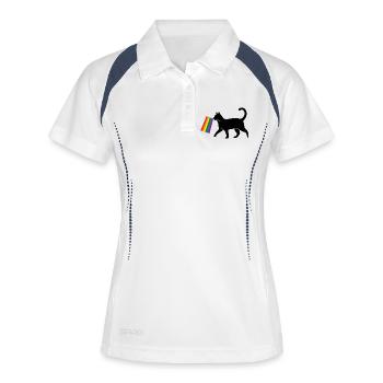 Mois de la fierté LGBT - Ally Cat - Polo respirant Femme - blanc/marine - Devant