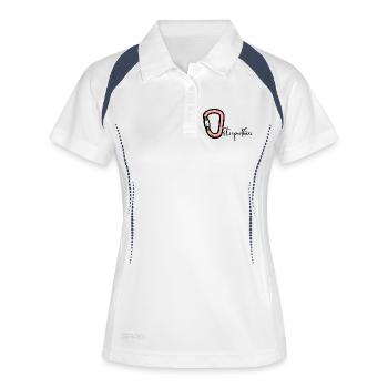 Osteopathie Osteopathin - Frauen Polo atmungsaktiv - Weiß/Navy - Vorne