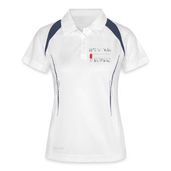batterie faible, ne pas déranger - Polo respirant Femme - blanc/marine - Devant