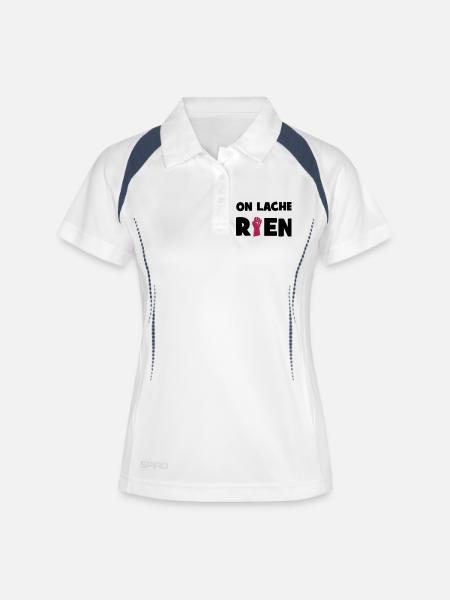 On lâche rien ! - Polo respirant Femme - blanc/marine