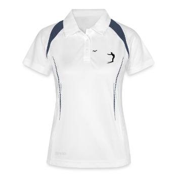petanque - Polo respirant Femme - blanc/marine - Devant