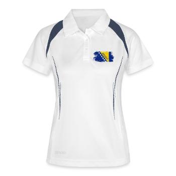 Bosnie Vintage Drapeau / Cadeau Sarajevo - Polo respirant Femme - blanc/marine - Devant