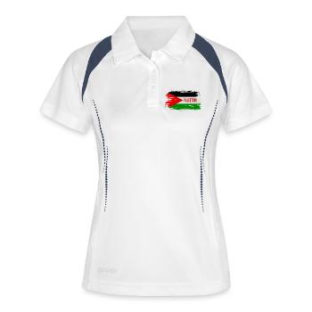 Drapeau de la Palestine / Cadeau - Polo respirant Femme - blanc/marine - Devant