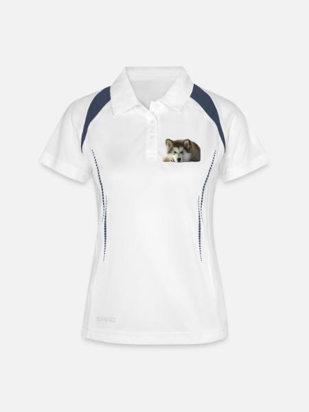 Maia Malamute Puppy - Women's Polo breathable - white/navy