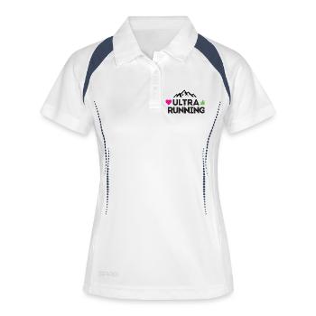 Ultra Running – Meine Liebe - Frauen Polo atmungsaktiv - Weiß/Navy - Vorne