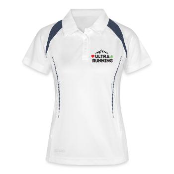 Ultra Running – Meine Liebe - Frauen Polo atmungsaktiv - Weiß/Navy - Vorne