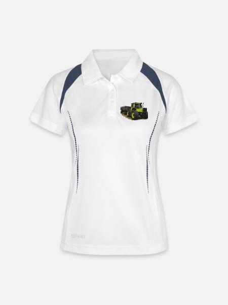 MB trac 1600 turbo with trailer - Women's Polo breathable - white/navy
