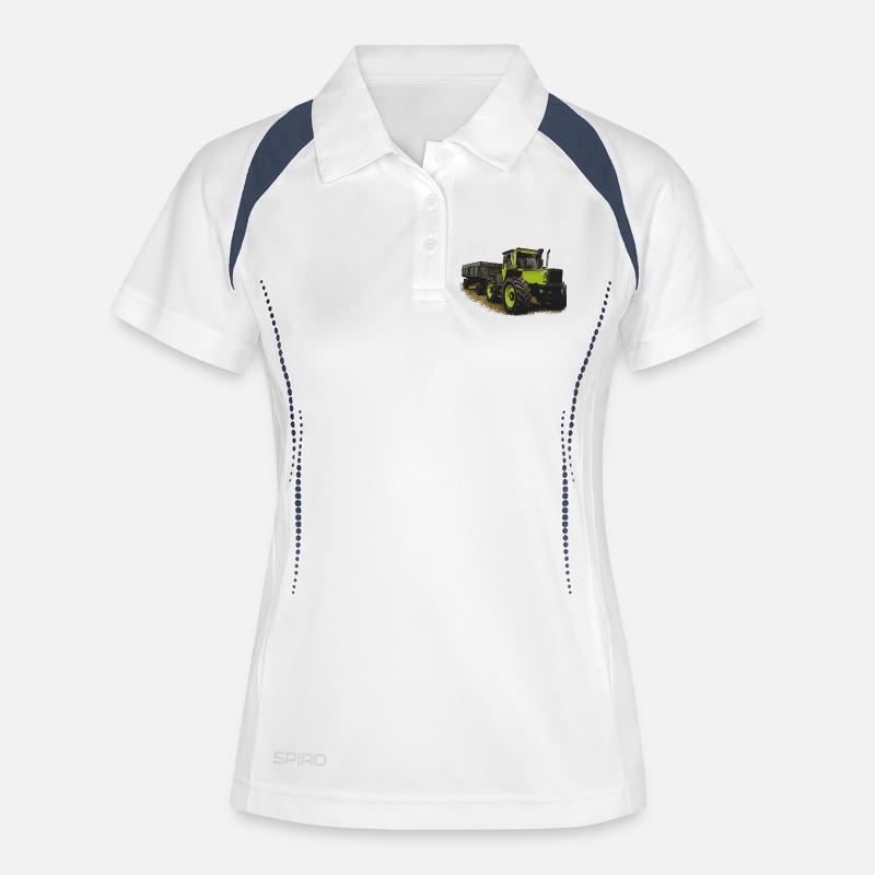 MB trac 1600 turbo with trailer - Women's Polo breathable - white/navy