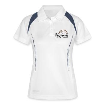 Pizza macht glücklich - Frauen Polo atmungsaktiv - Weiß/Navy - Vorne