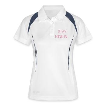 Bleiben Sie minimal - Frauen Polo atmungsaktiv - Weiß/Navy - Vorne