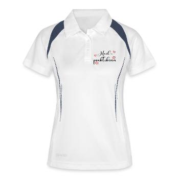 BERUFUNG HEILPRAKTIKERIN - Frauen Polo atmungsaktiv - Weiß/Navy - Vorne