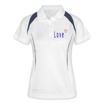 VALENTINE'S DAY. Bachelorette party. I LOVE YOU. I LOVE YOU. LOVE - Women's Polo breathable - white/navy - Front