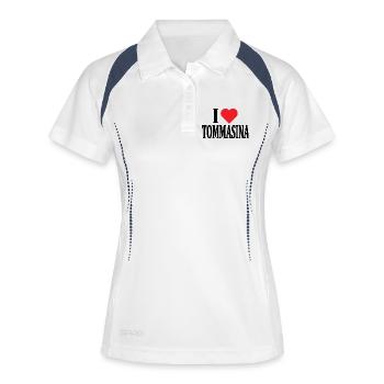 T-Shirt Ich liebe Tommasina T-Shirt Geschenkidee - Frauen Polo atmungsaktiv - Weiß/Navy - Vorne