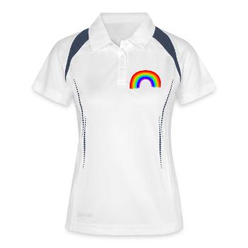 Arc-en-ciel / RVB - Polo respirant Femme - blanc/marine - Devant