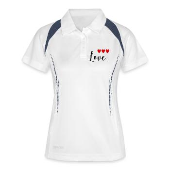 COEUR. NOËL. COUPLE. SAINT VALENTIN. JUST MARRIED. - Polo respirant Femme - blanc/marine - Devant