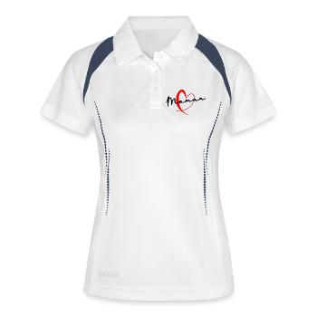 BONNE FÊTE. BONNE FÊTE MAMAN. MAMAN. FÊTE DES MÈRE - Polo respirant Femme - blanc/marine - Devant