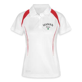 ECO MOM, Heart, Ecology, Nature, Quote, Sentence - Women's Polo breathable - white/navy - Front