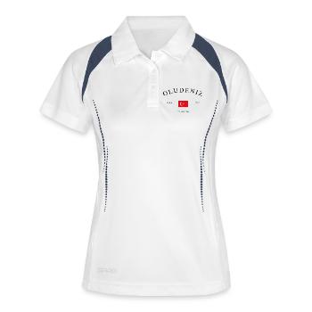 Oludeniz Turquie – Souvenir et cadeau de Noël - Polo respirant Femme - blanc/marine - Devant