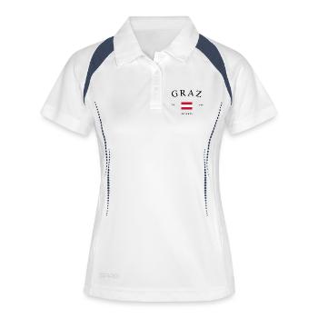 Graz, Autriche – Souvenirs et cadeaux de vacances - Polo respirant Femme - blanc/marine - Devant