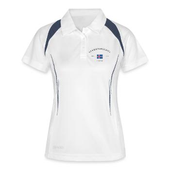 Île de Stykkishólmur – Souvenir et cadeau des Fêtes - Polo respirant Femme - blanc/marine - Devant