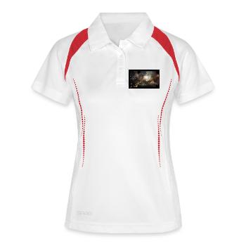 Jésus sur la croix - Polo respirant Femme - blanc/marine - Devant