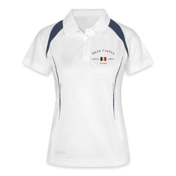 Château de Bran, Roumanie – Souvenir et cadeau de vacances - Polo respirant Femme - blanc/marine - Devant