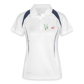 Amo Verona, design minimaliste élégant - Polo respirant Femme - blanc/marine - Devant