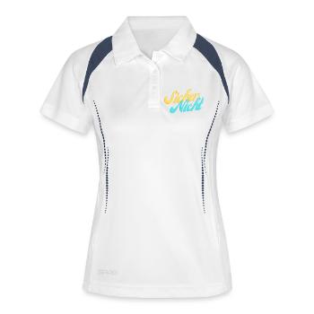 Sicher Nicht. - Frauen Polo atmungsaktiv - Weiß/Navy - Vorne