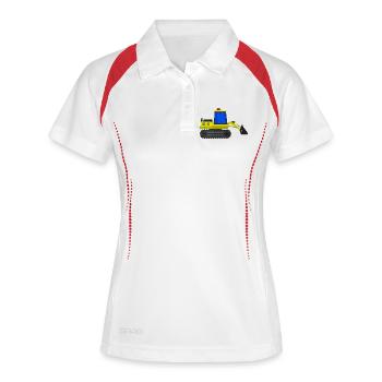 Bagger - Frauen Polo atmungsaktiv - Weiß/Navy - Vorne