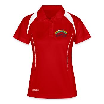 Logo de la musique Rainbow Club - Polo respirant Femme - blanc/marine - Devant