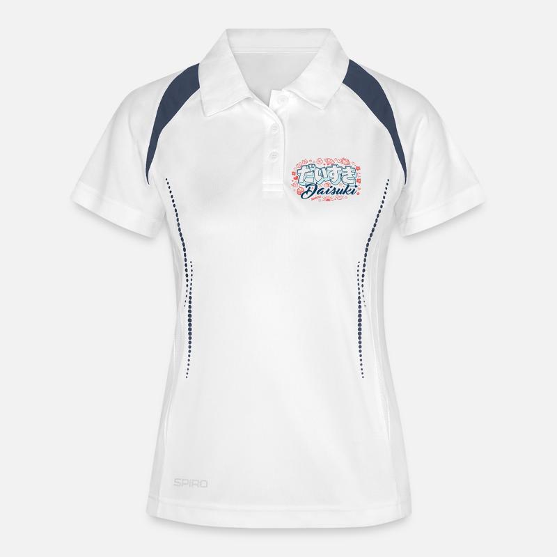 Daisuki - Women's Polo breathable - white/navy