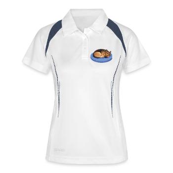 Berger allemand Détends-toi, détends-toi, ment - Polo respirant Femme - blanc/marine - Devant