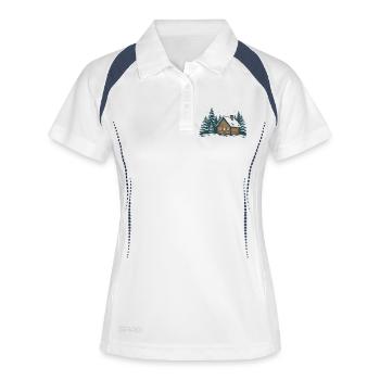 Winter Forest Hut - Women's Polo breathable - white/navy - Front
