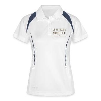 Moins de bruit, plus de mode de vie - Polo respirant Femme - blanc/marine - Devant