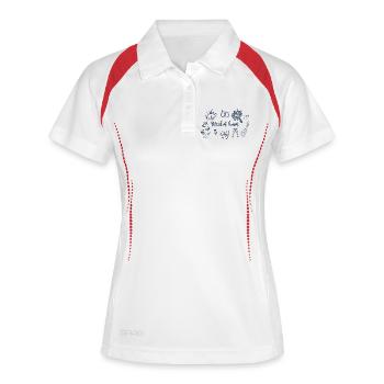 Hochzeit der Brautjungfern - Frauen Polo atmungsaktiv - Weiß/Navy - Vorne