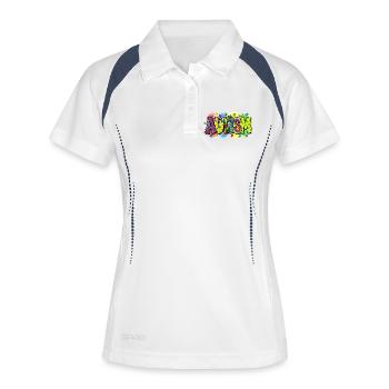 Autism Awareness Puzzle Regenbogen Design - Frauen Polo atmungsaktiv - Weiß/Navy - Vorne