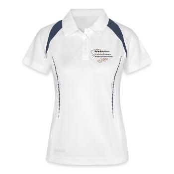 Nicht diskutieren. Schokolade bringen. - Frauen Polo atmungsaktiv - Weiß/Navy - Vorne