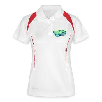 Monster-Eiswürfel im Eiskubentray - Frauen Polo atmungsaktiv - Weiß/Navy - Vorne