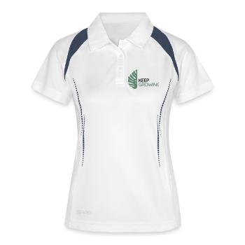 Monstera - Continue de grandir - Polo respirant Femme - blanc/marine - Devant