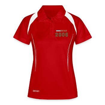20 Jahre 2006 Handgeschriebenes Skript-T-Shirt - Frauen Polo atmungsaktiv - Weiß/Navy - Vorne
