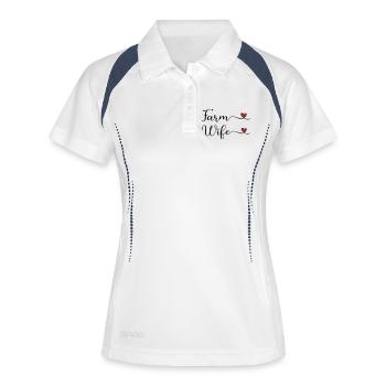 Femme de ferme - Polo respirant Femme - blanc/marine - Devant