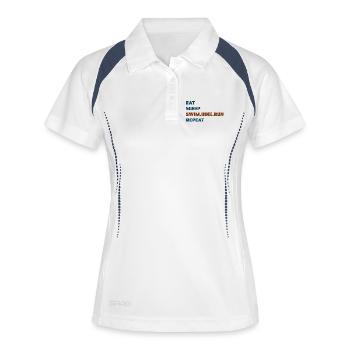 eatsleepswimbikerunrepeat - Women's Polo breathable - white/navy - Front