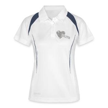 Herzchen Lilith - Frauen Polo atmungsaktiv - Weiß/Navy - Vorne