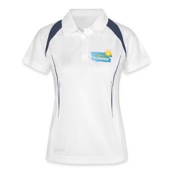 Mode Été : ON - Polo respirant Femme - blanc/marine - Devant