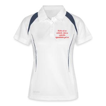 HN Nichts ist so schlecht Spruch Rot - Frauen Polo atmungsaktiv - Weiß/Navy - Vorne