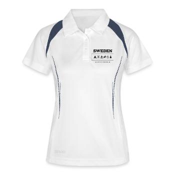 Schweden Outdoor Adventure Symbole - Frauen Polo atmungsaktiv - Weiß/Navy - Vorne