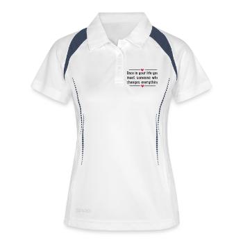2541614 16000055 once in your life - Frauen Polo atmungsaktiv - Weiß/Navy - Vorne