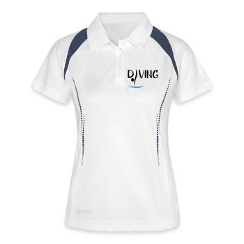 Turmspringen - Frauen Polo atmungsaktiv - Weiß/Navy - Vorne