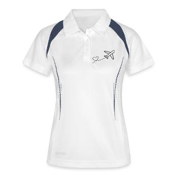 Heart and plane - Women's Polo breathable - white/navy - Front